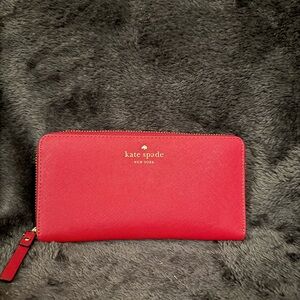 Kate Spade Vibrant Red Zip Wallet